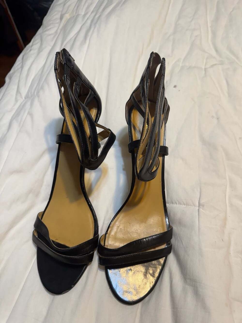 Nine West Black Strappy Stiletto Heeled Sandals